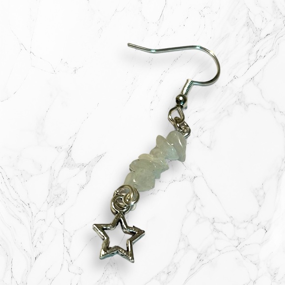 Handmade Earrings Moon Star Rainbow Moonstone Dangle Pierced Love Mother’s Day - Picture 3 of 7